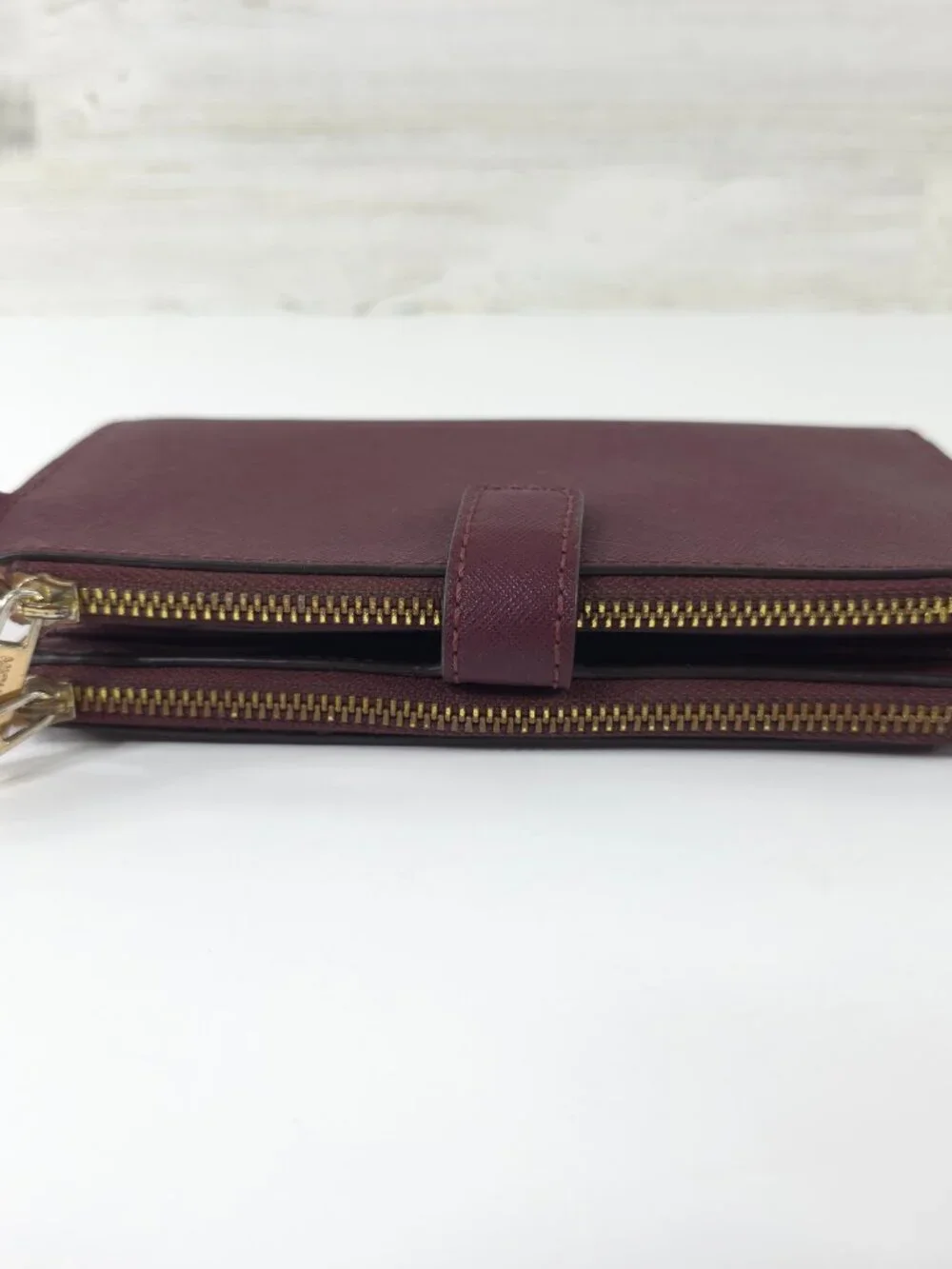 MICHAEL KORS Jet Set Double Zip Wallet Merlot Leather *NO WRISTLET* *VGC* MK....